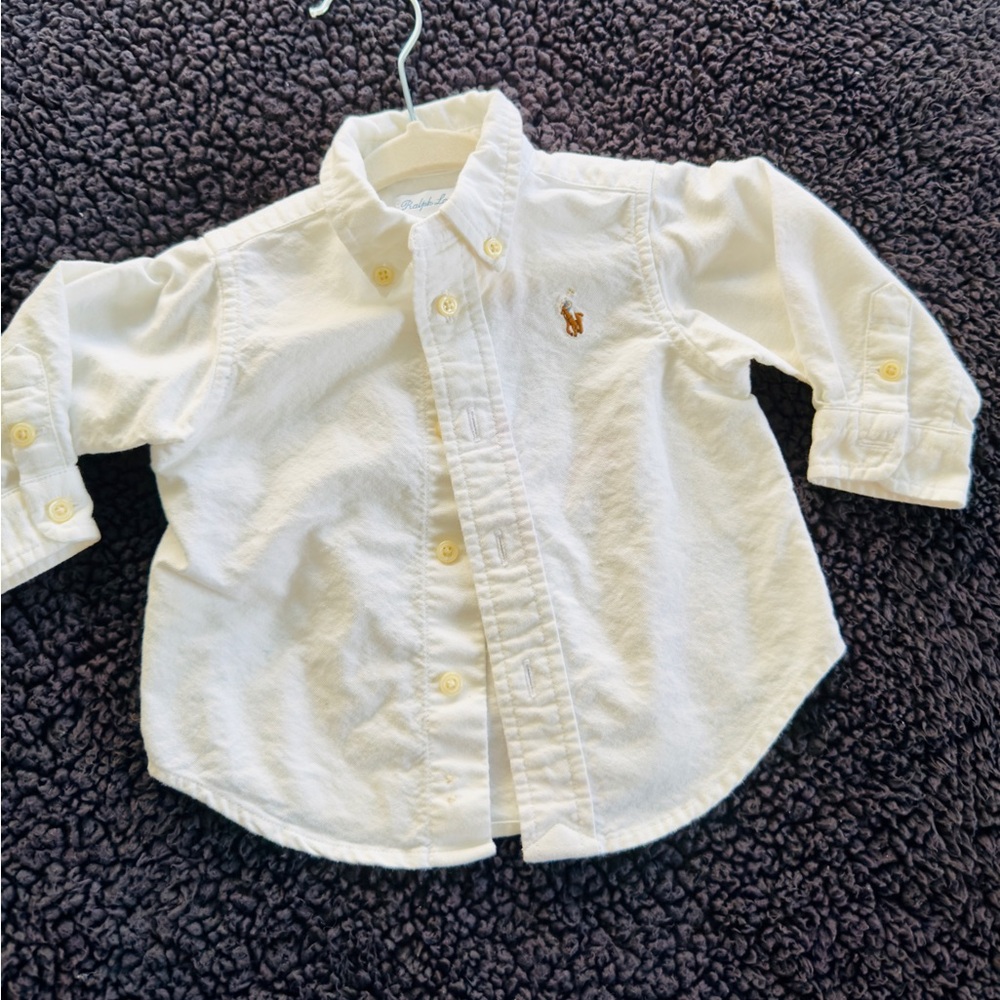 Ralph Lauren Cream Button-Down Shirt for Kids